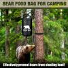 Foilswirl 1 Set Bear Food Bag for Camping Ultralight Food Hanging System Includes Waterproof Bear Bag, Nylon Ropes, Hooks for Camping Backpacking(20 L,Black) view 3