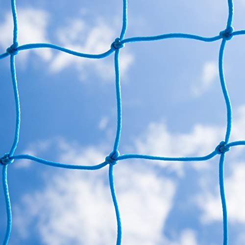 FORZA Replacement 24ft x 8ft Stadium Soccer Goal Nets | 5mm Braided HDPE Striped Soccer Nets for Stadium Box Goals [11 Colour Options] (Light Blue, Single)