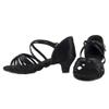 YCALCP Girls Latin Dance Shoes Silk Ballroom Salsa Tango Professional Performance Practice Dancing Shoes, XGGZS, 1.5 Inch Heel, Black, 6 M view 4