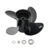 WINGOGO 48-8M8026640 10.1 X 15 Pitch 4 Blade RH 13 Spline Tooth Outboard Boat Propeller Replacement for Mercury 25-70HP Aluminum Prop with Hub Kit view 1