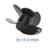 WINGOGO 48-8M8026640 10.1 X 15 Pitch 4 Blade RH 13 Spline Tooth Outboard Boat Propeller Replacement for Mercury 25-70HP Aluminum Prop with Hub Kit view 2