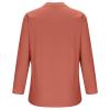 Linen Shirts for Women Plus Size V Neck Button up Blouses Long Sleeve Loose Fit Shirts Solid Color Summer Tops view 4