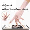 Bawnhaw 2 Pair Women Cool-Ice-Silk Fingerless Driving-Gloves UV-Protection Loose Nonslip Outdoor Sunblock-Gloves Pink & Black for Nails view 3
