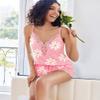 Avidlove Pj Sets for Woman Sexy Pajama Set Cami Lace Sleepwear Soft Plus Size (Floral Pink,XL) view 3