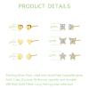 6 Pairs Small Gold Stud Earrings Set for Women Cubic Zirconia 18K Gold Filled Earring Sets Mini Heart Butterfly Star Ball Studs Earrings Hypoallergenic Earrings for Multiple Piercing view 2