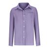 Summer Button Down Shirts for Women Linen V Neck Long Sleeve Tops Business Work Basic Blouses with Pocketsplus Size Tshirts for Women Purple S view 3