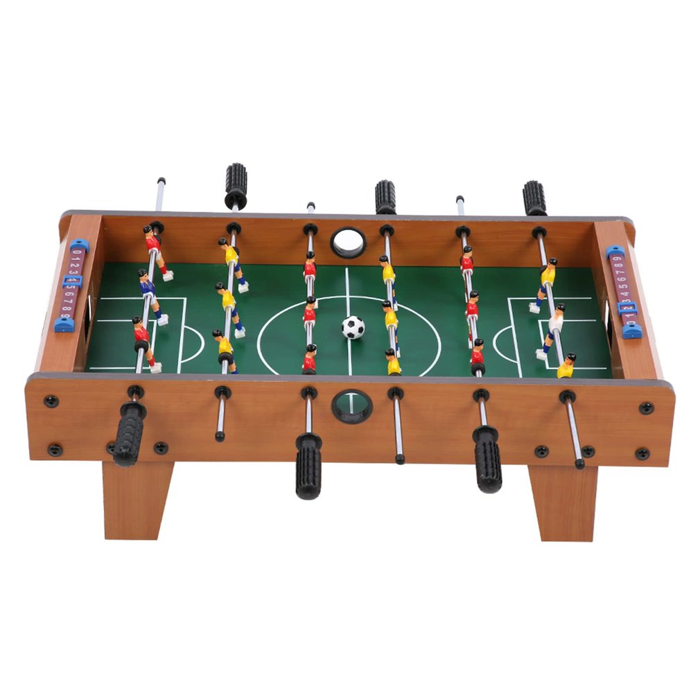 Table Football, Deluxe Wooden Table Soccer Game, Compact Indoor Foosball Set, Portable Mini Indoor Soccer Game Set for Kids, Family