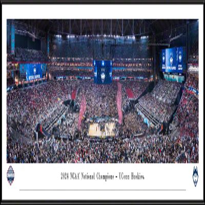 2024 NCAA Basketball National Champions, UCONN Huskies - Standard Framed Print by Blakeway Panoramas (40.25"W x 13.75"H)