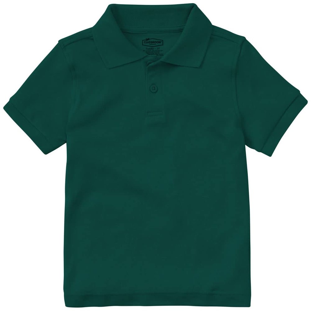 Classroom School Uniforms Toddler Short Sleeve Interlock Polo CR891D, 4T, SS Hunter Green
