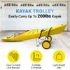 YES4ALL Kayak Cart U-Shape Aluminum, 200lbs Capacity Kayak Dolly with 4 Fixing Straps & Thick PU Wheels, Foldable Canoe Cart view 3