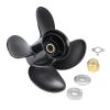 MARKGOO Propeller 10.1X15 Pitch 4 Blades RH 13 Spline Tooth with Hub Kit for Mercury Spitfire Outboard 25 30 35 40 45 50 55 60 70 75 HP Boat Motor Engine Parts Aluminum Prop 48-8M8026640 view 1
