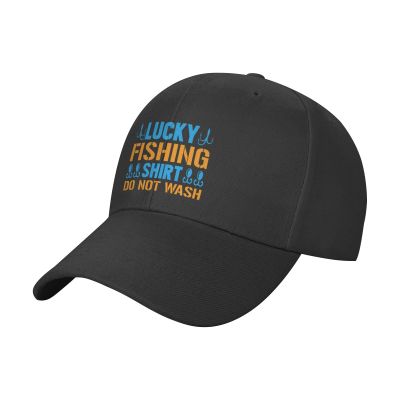 Adjustable Lucky Fishing T Shirt Do Not Wash Baseball Cap Women Men Hat Truck Driver Baseball Caps Sun Hats Black