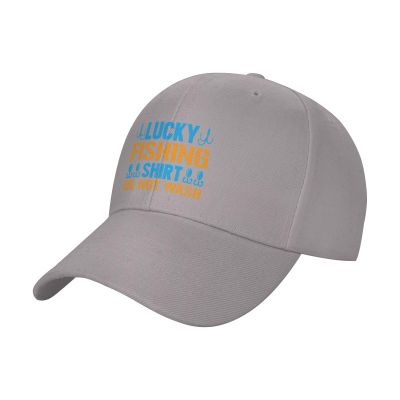 Adjustable Lucky Fishing T Shirt Do Not Wash Baseball Cap Women Men Hat Truck Driver Baseball Caps Sun Hats Gray