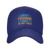 Adjustable Lucky Fishing T Shirt Do Not Wash Baseball Cap Women Men Hat Truck Driver Baseball Caps Sun Hats Blue view 2