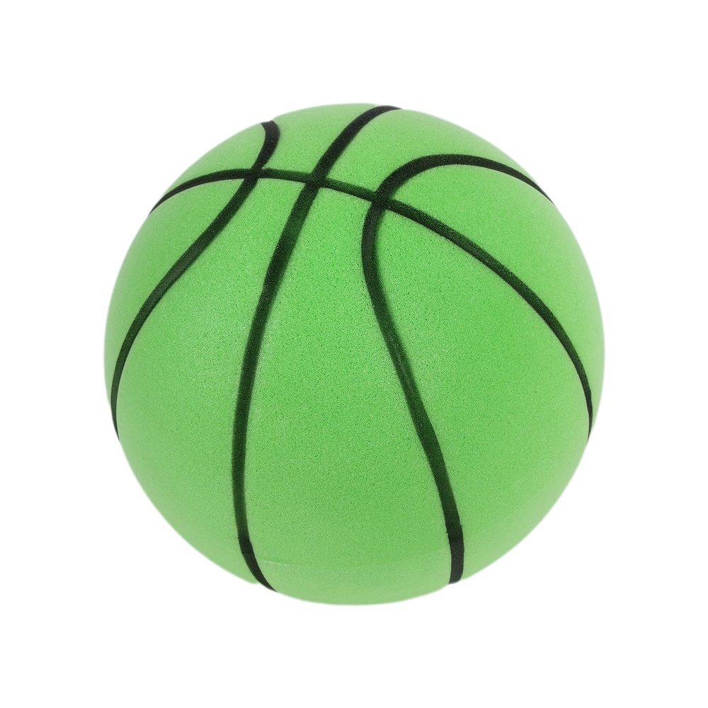 Altsuceser Silent Basketball Dribbling Indoor, 2024 Latest Dribble Dream Silent Basketball, Silent Basketball, Foam Basketball Indoor Training Ball, High Bounce Quiet Basketball, 24cm/9.45" Green