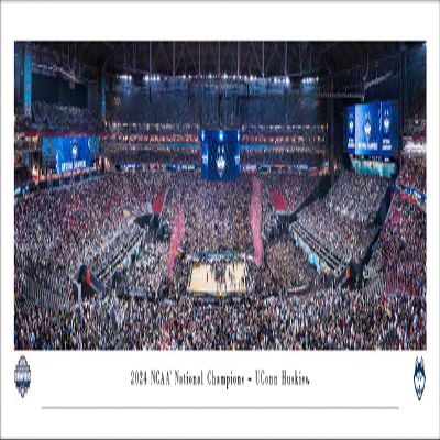 2024 NCAA Basketball National Champions, UCONN Huskies - Unframed Poster by Blakeway Panoramas (40"W x 13.5"H)
