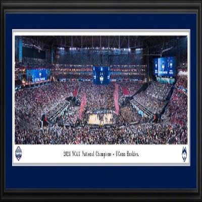 2024 NCAA Basketball National Champions, UCONN Huskies - Double Mat, Deluxe Framed Picture by Blakeway Panoramas (44"W x 18"H)