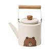 Camping Kettle Camping Kettle, Ultralight Portable Teapot, Outdoor Traveling Campfire Stovetop Fast Brew Kettle, Big Capacity Pot Camping Kettle Camp Tea offee Pot (Color : Brown)