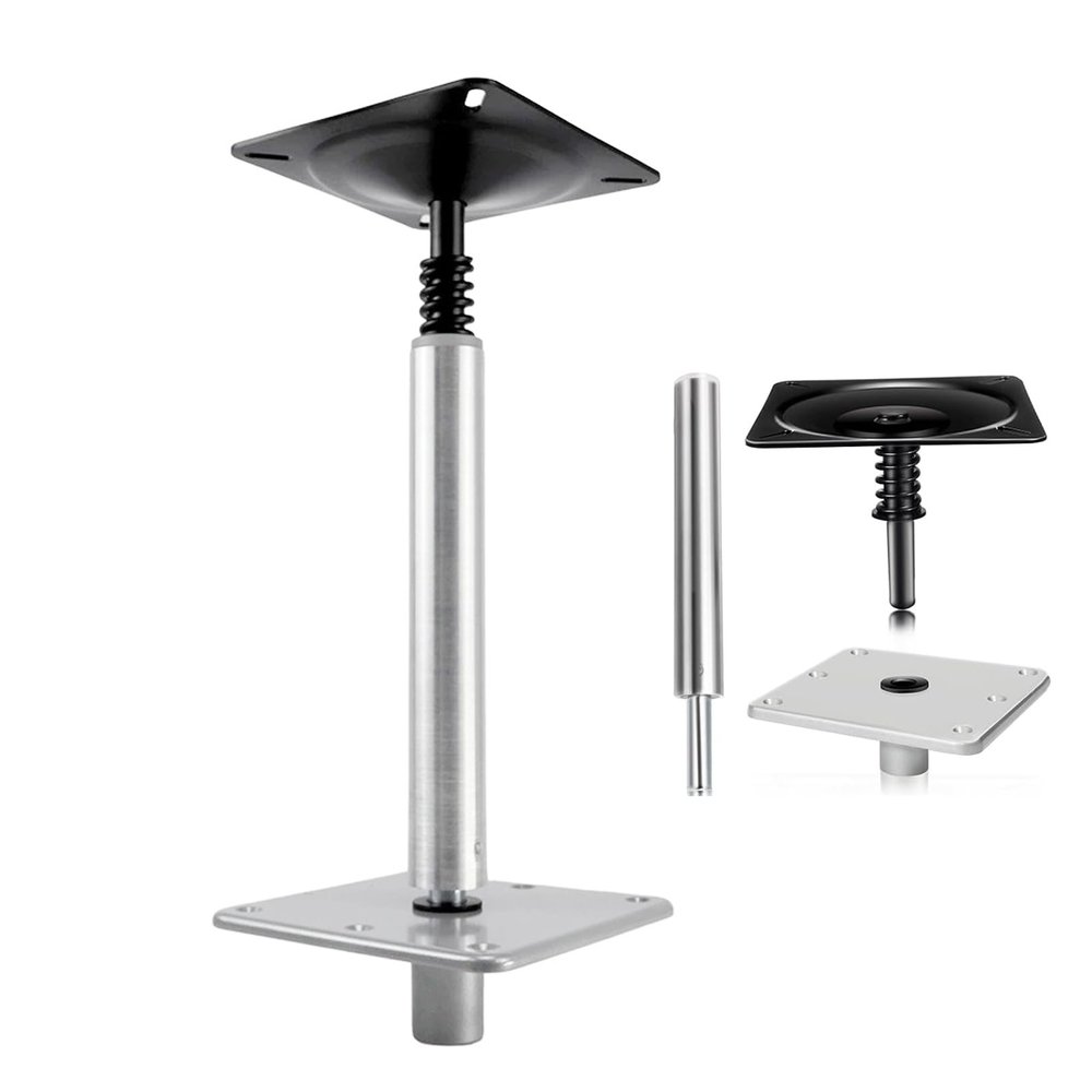 Boat Seat Pedestal, Adjustable Boat Seat Pedestal and Bases with Swivel, Aluminum Alloy Anti Slip Heavy Duty Boat Seat Base for Boat Seats Captain Chair Fishing Seats