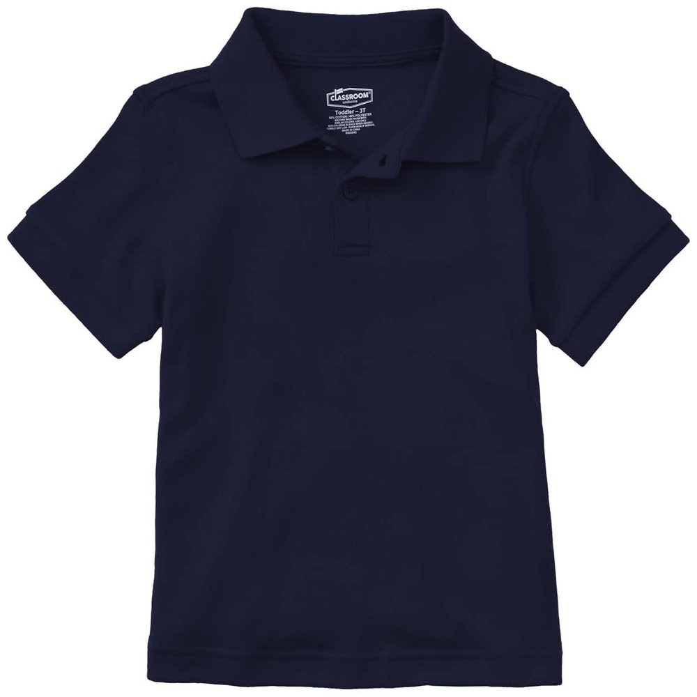 Classroom School Uniforms Toddler Short Sleeve Interlock Polo CR891D, 3T, SS Navy