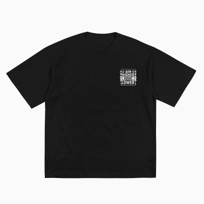 Aim Higher Squat Lower Cotton T-Shirt for Men Women Short Sleeve Tee Shirts Black
