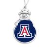 Arizona Wildcats Snowman with Team Logo Silver Christmas Ornament Gift view 1