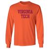UGP Campus Apparel AL01 - Virginia Tech Hokies Basic Block Long Sleeve T-Shirt - Medium - Orange view 1