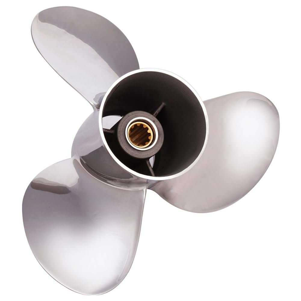 Rareelectrical New Aluminum Propeller Compatible with Johnson/Evinrude Ficht 15 Spline 175 90-300 Hp for Years 1999-2000 by 2531-143-17 Diameter 14.3 Pitch 17 Blades 3 Spline Tooth 15 Right Hand