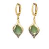 NineFit Basics Exquisite Green Opal Earrings, 925 Personality Earrings Ingenious Micro-inlaid Diamond Luxurious Temperament Drop Earrings, Gift for Womens view 1