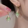 NineFit Basics Exquisite Green Opal Earrings, 925 Personality Earrings Ingenious Micro-inlaid Diamond Luxurious Temperament Drop Earrings, Gift for Womens view 2