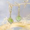 NineFit Basics Exquisite Green Opal Earrings, 925 Personality Earrings Ingenious Micro-inlaid Diamond Luxurious Temperament Drop Earrings, Gift for Womens view 3