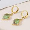 NineFit Basics Exquisite Green Opal Earrings, 925 Personality Earrings Ingenious Micro-inlaid Diamond Luxurious Temperament Drop Earrings, Gift for Womens view 4
