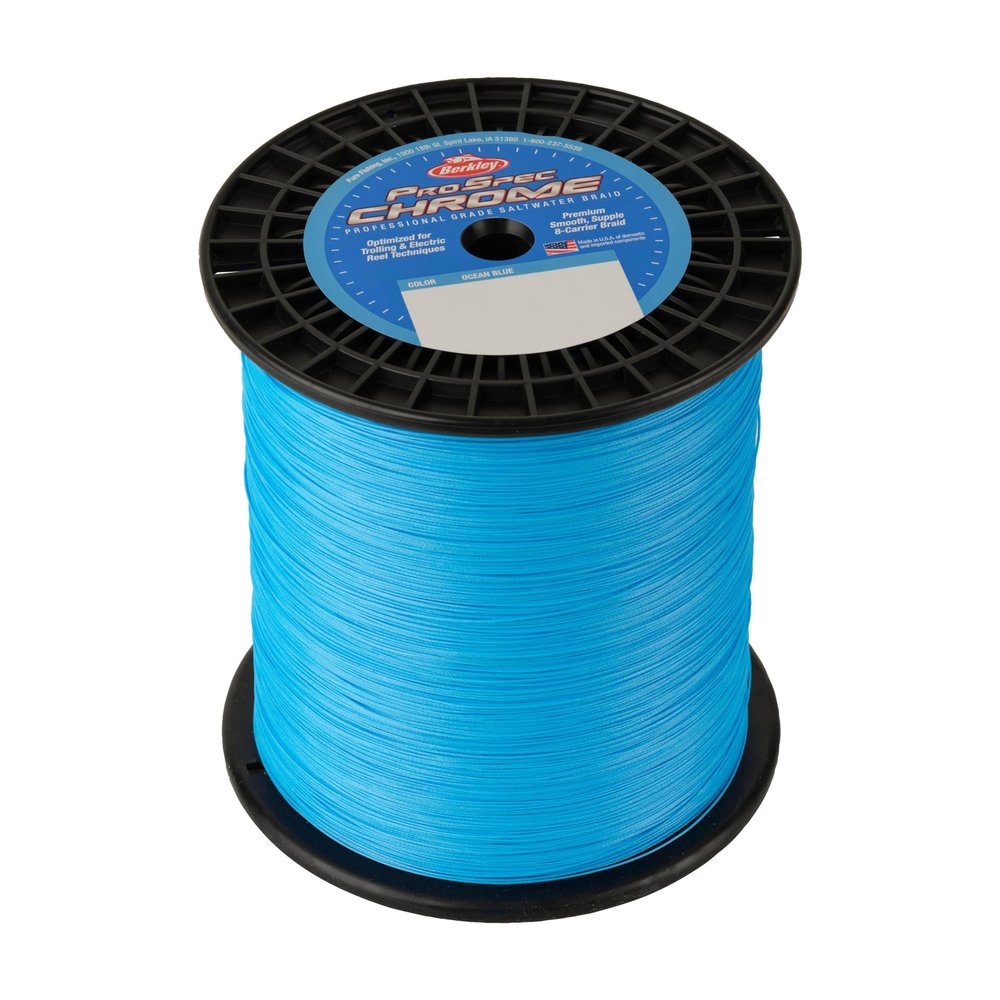 Berkley ProSpec Chrome Braided Fishing Line, Ocean Blue, 65 lb | 29.4 kg, 3500 yd | 3200 m, Suitable for Saltwater Environments