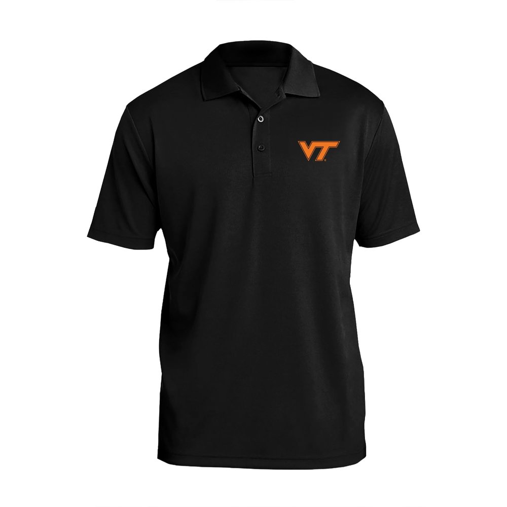 UGP Campus Apparel AP07 - Virginia Tech Hokies Primary Logo Polo - Large - Black
