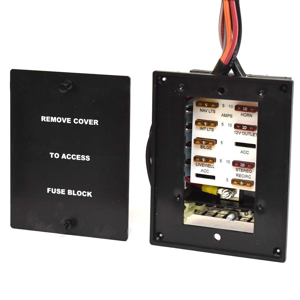 Generic Lund Boat Fuse Block Panel 2286718 | 10-Position Black Plastic