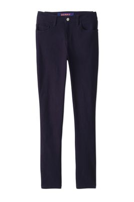 French Toast Women's Super Stretch Skinny Uniform Pants with Pockets, Navy Blue, 12