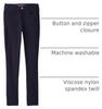 French Toast Women's Super Stretch Skinny Uniform Pants with Pockets, Navy Blue, 12 view 2