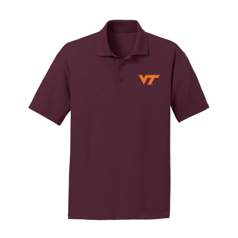 UGP Campus Apparel AP07 - Virginia Tech Hokies Primary Logo Polo - 3X-Large - Maroon