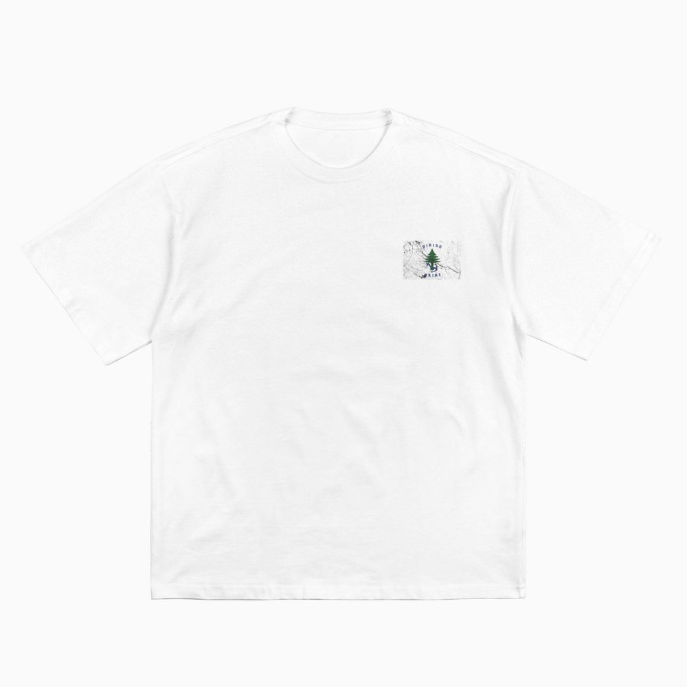BASTU Ensign of Maine Texture Effect Cotton T-Shirt for Men Women Short Sleeve Tee Shirts White