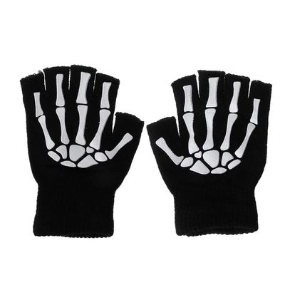 CHENGBEI Half Finger Skeleton Cycling Gloves 1 Pair Kids Outdoor Camping Practical for Children Kids Outdoor Exercise Accessory Half G