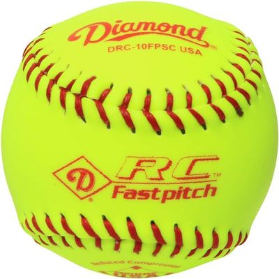 Diamond Reduced Compression Fastpitch Softball, Certified USA Softball, Dozen, Yellow
