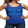 Medium Royal Women Fitted Ocean Air & Salty Hair Vacation Beach Vacay Mode Sleeveless Tank Top T-Shirt view 2