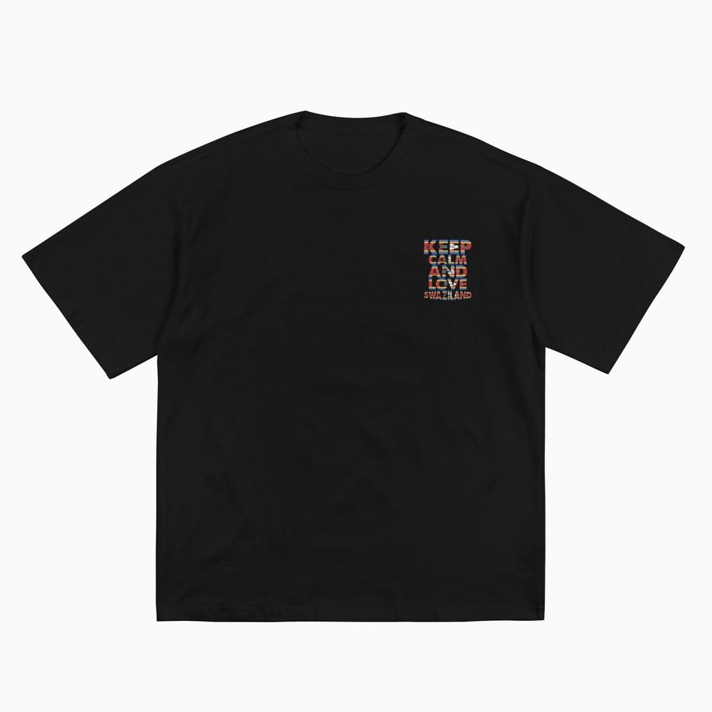 Keep Calm and Love Swaziland Cotton T-Shirt for Men Women Short Sleeve Tee Shirts Black
