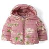 The Children's Place,Baby Girls,And Toddler Medium Weight Puffer Jacket, Wind-Resistant, Water-Resistant,Mauve Floral,18 Months,24 Months view 1