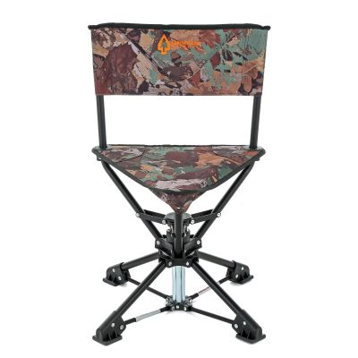 ARROWHEAD OUTDOOR 360 Degree Swivel Hunting Chair Stool Seat, Perfect for Blinds, No Sink Feet, Supports up to 450lbs, Carrying Case, Steel Frame, Fishing, High-Grade 600D Canvas