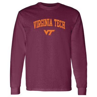 UGP Campus Apparel AL03 - Virginia Tech Hokies Arch Logo Long Sleeve T Shirt - X-Large - Maroon