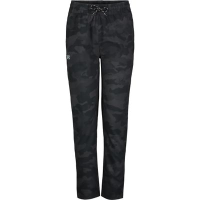 Under Armour Girls' Pull-on Tech Pants, Outdoor Collection, Black Printed, Small