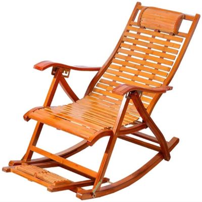 Folding Chair, Bamboo Rocking Chair, Recliner, Adult Rocking Chair, Folding Recliner, Balcony Rocking Chair, Lunch Break, Leisure Bamboo Chair