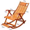 Folding Chair, Bamboo Rocking Chair, Recliner, Adult Rocking Chair, Folding Recliner, Balcony Rocking Chair, Lunch Break, Leisure Bamboo Chair view 4