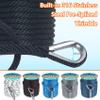 3/8 Inch 150 FT Anchor Rope, Solid Braid MFP Boat Line With 316 Stainless Steel Thimble and Snap Hook - Black view 4